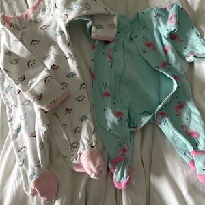 Carter's Pink and Aqua Kids Footies